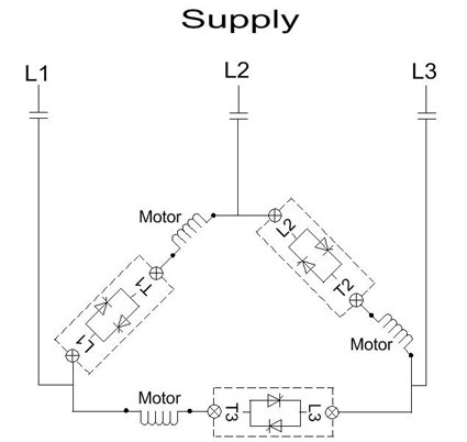 motor connection in 6 wire