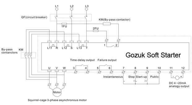 Soft starter main circuit wiring